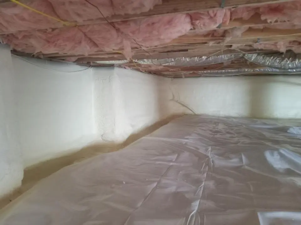 Crawl space encapsulation with closed-cell spray foam for Attic Insulation in Meridian